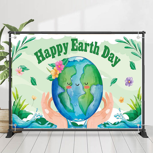 Lofaris Happy Earth Day Save Planet Green Party Backdrop
