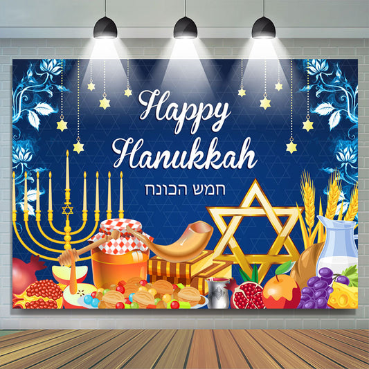 Lofaris Happy Hanukkah Backdrop For Festival Holiday Party