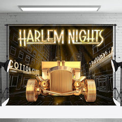 Lofaris Harlem Night Gold Vintage Car Party Backdrop For Photo