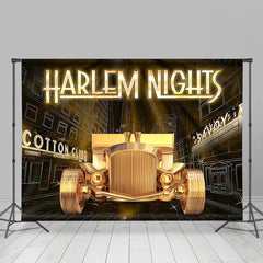 Lofaris Harlem Night Gold Vintage Car Party Backdrop For Photo