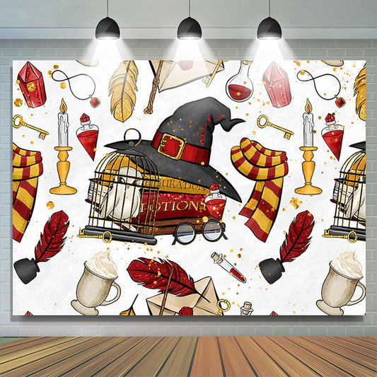 Lofaris Hat Bird Glasses Hogwarts Magic Halloween Backdrop