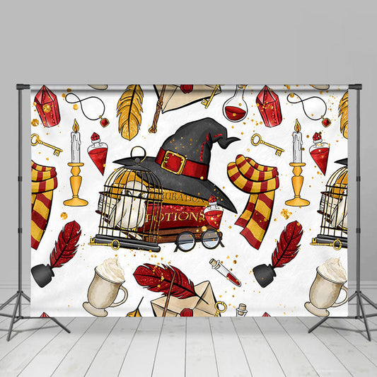 Lofaris Hat Bird Glasses Hogwarts Magic Halloween Backdrop