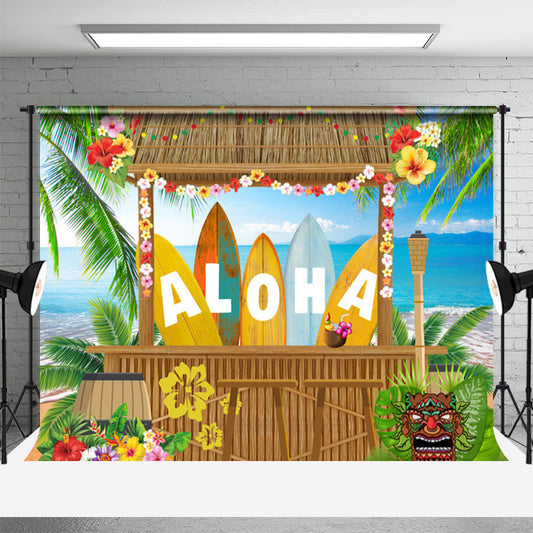 Lofaris Hawaii Beach Aloha Luau Summer Dance Party Backdrop