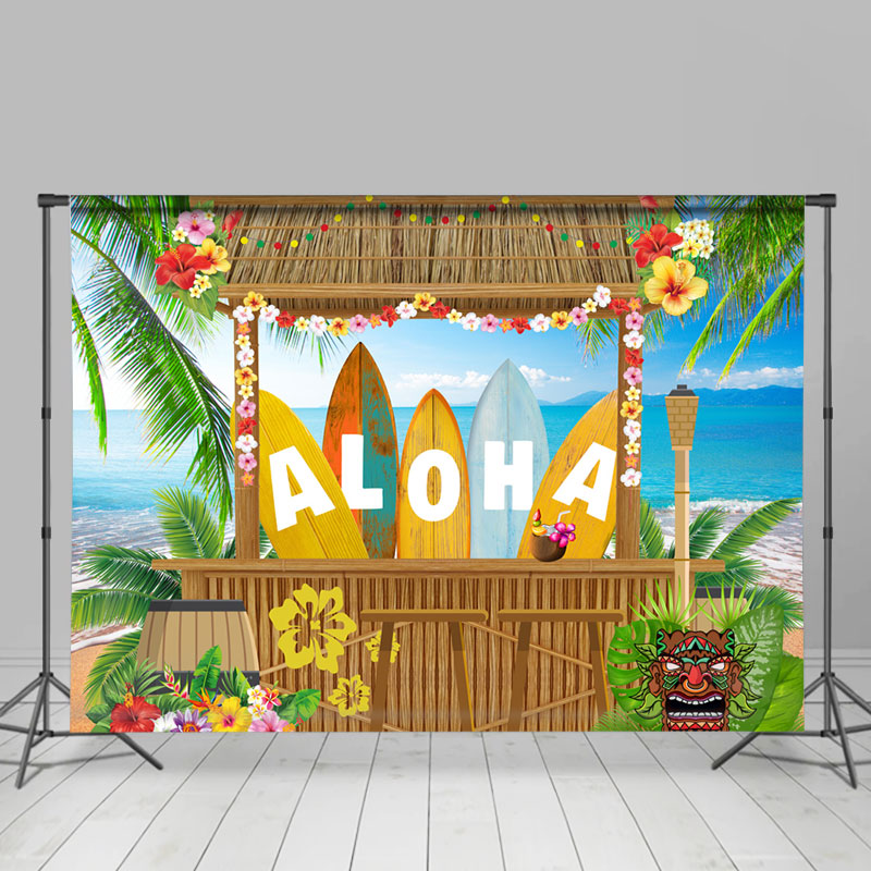 Lofaris Hawaii Beach Aloha Luau Summer Dance Party Backdrop