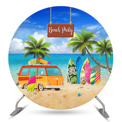 Lofaris Hawaii Coconut Summer Beach Party Round Backdrop