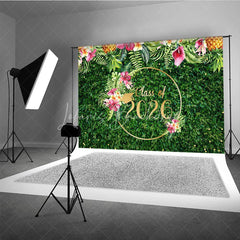 Lofaris Hawaii Floral Green Leaves Class Of 2026 Backdrop