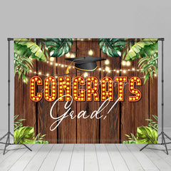 Lofaris Hawaii Leaves Night Wooden Congrats Grad Backdrop