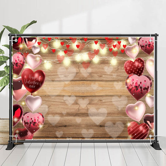 Lofaris Heart Balloon Bokeh Lights Valentines Day Backdrop