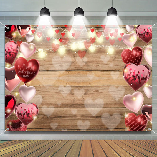 Lofaris Heart Balloon Bokeh Lights Valentines Day Backdrop