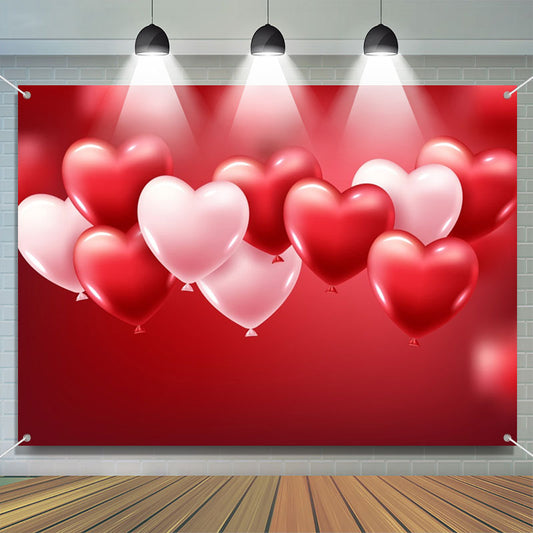 Lofaris Heart Balloons Simple Bokeh Valentines Day Backdrop