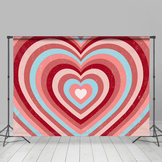 Lofaris Heart Shaped Concentric Valentines Day Backdrop