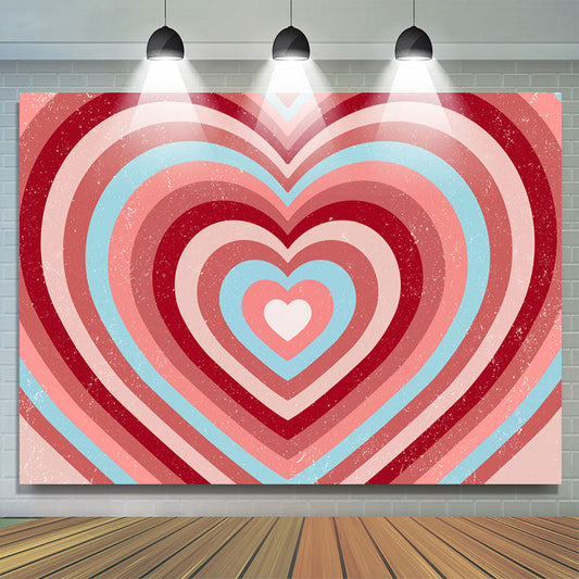 Lofaris Heart Shaped Concentric Valentines Day Backdrop