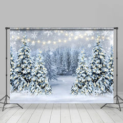 Lofaris Heavy Snowy Pine Forest Bokeh Photo Winter Backdrop