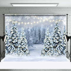Lofaris Heavy Snowy Pine Forest Bokeh Photo Winter Backdrop