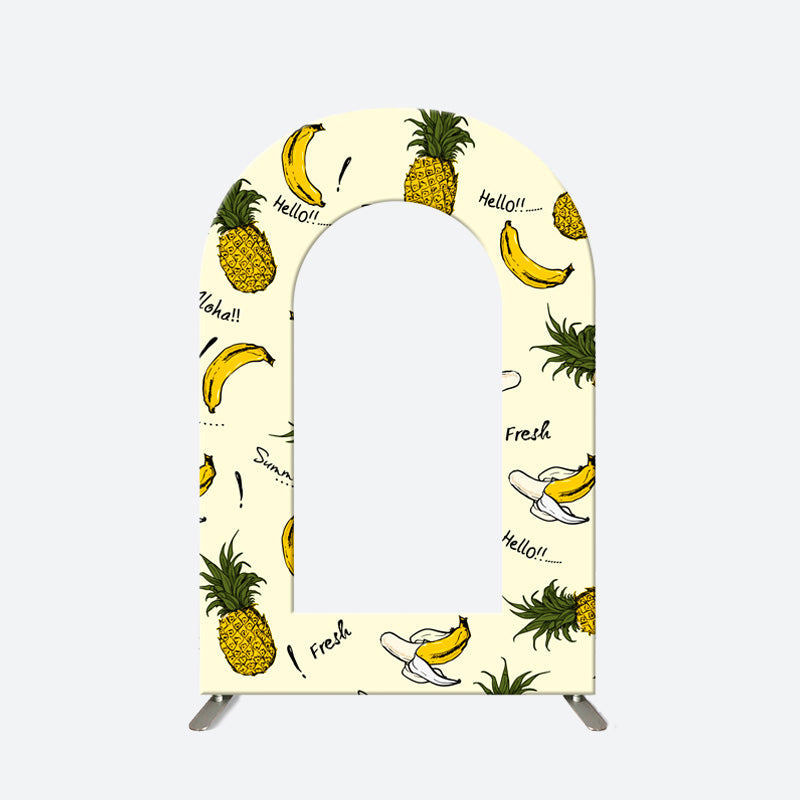 Lofaris Hello Fresh Pineapple Banana Beige Open Arch Backdrop