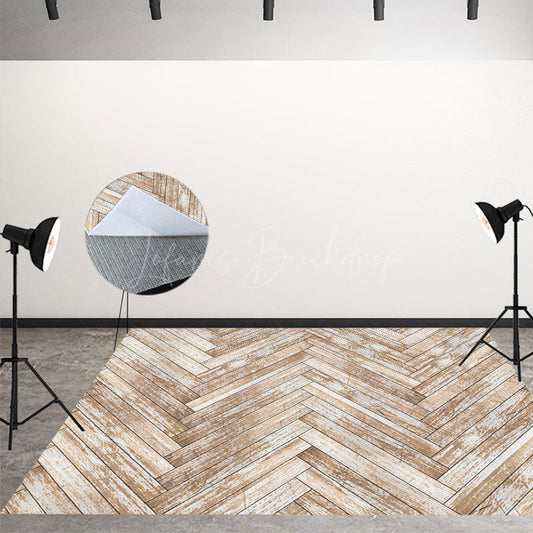 Lofaris Herringbone Bleached Oak Seamless Texture Floor Mat