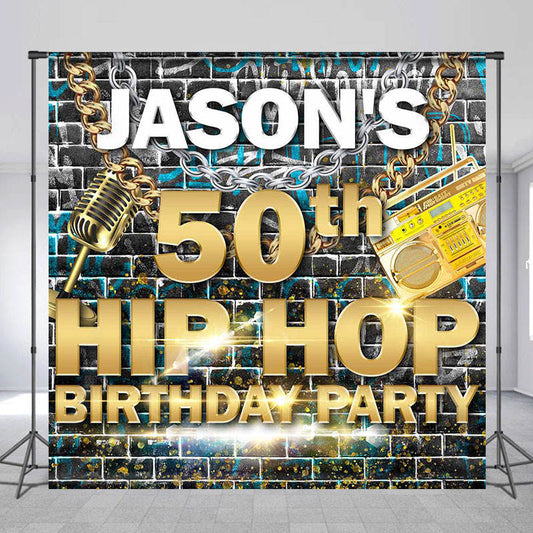 Lofaris Hiphop Brick Chain Custom 50th Birthday Backdrop