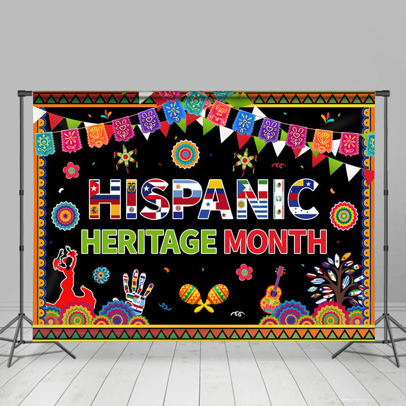 Hispanic Backdrop Hispanic Heritage Month Backdrop Colorful Party Decor - Lofaris