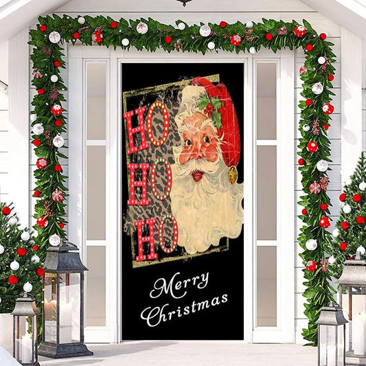 Lofaris Hohoho Vintage Santa Claus Christmas Door Cover