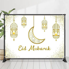 Lofaris Hollowed Lantern Moon Glitter Eid Mubarak Backdrop