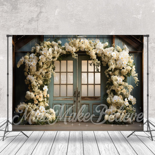 Lofaris Holy Rose Blue Door Birthday Cake Smash Backdrop
