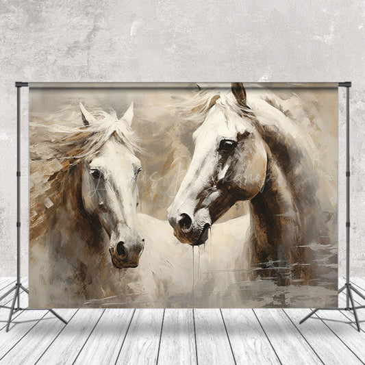 Lofaris Horse Oil Painting Fine Art Photo Booth Backdrop