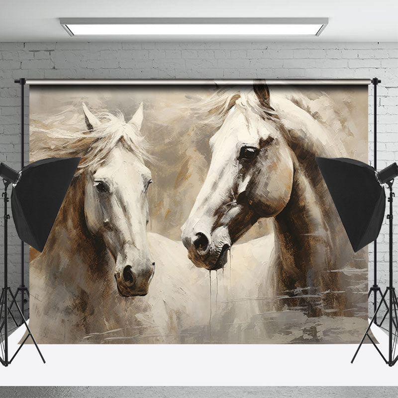 Lofaris Horse Oil Painting Fine Art Photo Booth Backdrop