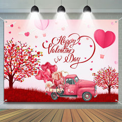Lofaris Hot Balloon Trees Gift Truck Valentines Day Backdrop