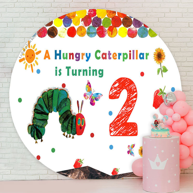Lofaris Hungry Caterpillar Butterfly Round 2Nd Birthday Backdrop