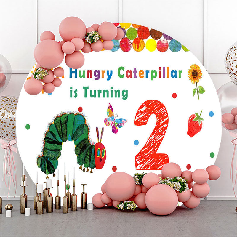 Lofaris Hungry Caterpillar Butterfly Round 2Nd Birthday Backdrop