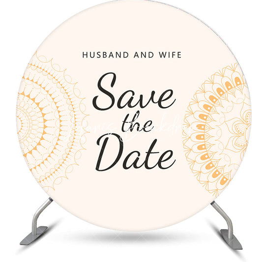 Lofaris Husband And Wife Save The Date Round Wedding Backdrop