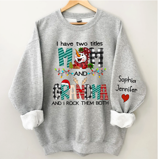 Lofaris Custom Christmas Mom Grandma And Kids Name CTH01 Sweatshirt