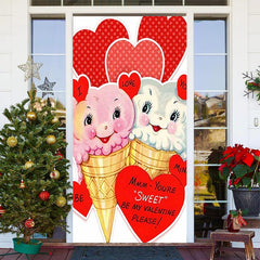 Lofaris I Love You Ice Cream Heart Valentines Door Cover