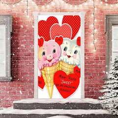 Lofaris I Love You Ice Cream Heart Valentines Door Cover