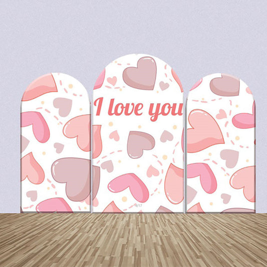 Lofaris I Love You Pink Hearts Arch Backdrop Kit For Wedding