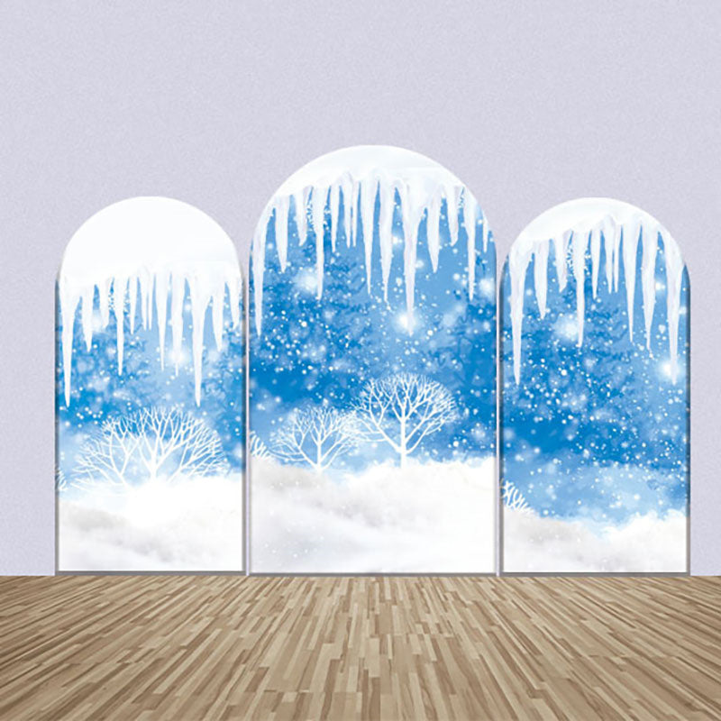 Lofaris Ice Pick Snow Scene Bokeh Winter Arch Bakcdrop Kit