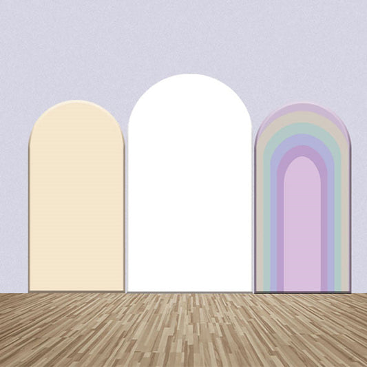 Lofaris Incarnadine White Rainbow Party Arch Backdrop Kit