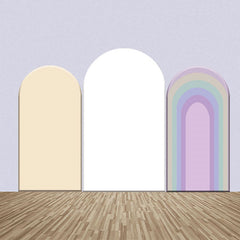 Lofaris Incarnadine White Rainbow Party Arch Backdrop Kit