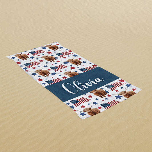 Lofaris Independence Day Celebration Custom Beach Towel