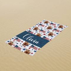 Lofaris Independence Day Celebration Custom Beach Towel