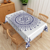Load image into Gallery viewer, Lofaris Indigo Mandala Pattern Artistic Fabric Tablecloth
