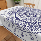 Load image into Gallery viewer, Lofaris Indigo Mandala Pattern Artistic Fabric Tablecloth