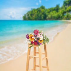 Lofaris Island Beautiful Sea View Trees Backdrop For Summer