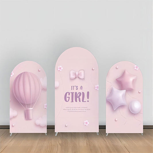 Lofaris Its A Girl Hot Air Balloon Party Arch Bakcdrop Kit