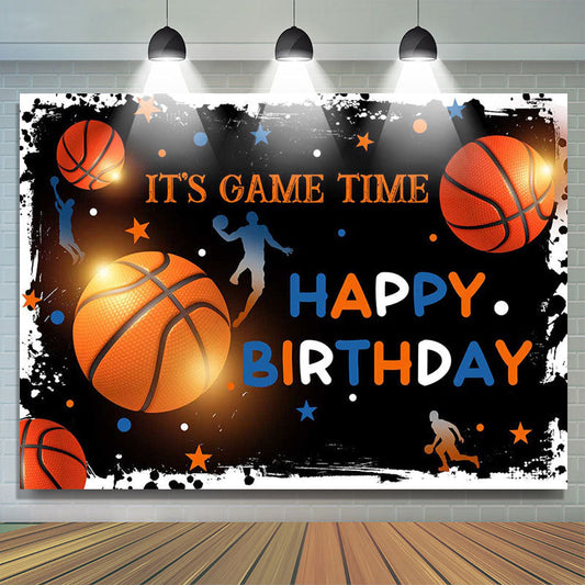 Lofaris Its Game Time Basketball Sports Birthday Backdrop