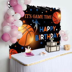 Lofaris Its Game Time Basketball Sports Birthday Backdrop