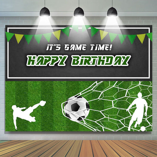 Lofaris Its Game Time Football Field Happy Birthday Backdrop