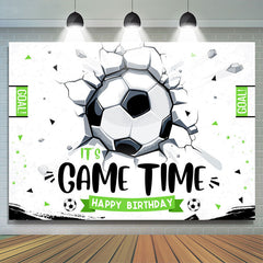Lofaris Its Game Time Soccer Sports Style Birthday Backdrop