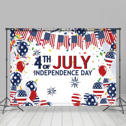 Lofaris July 4 Ribbon Balloons Independence Day Backdrop
