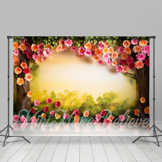Lofaris Jungle Flowers Spring Birthday Cake Smash Backdrop